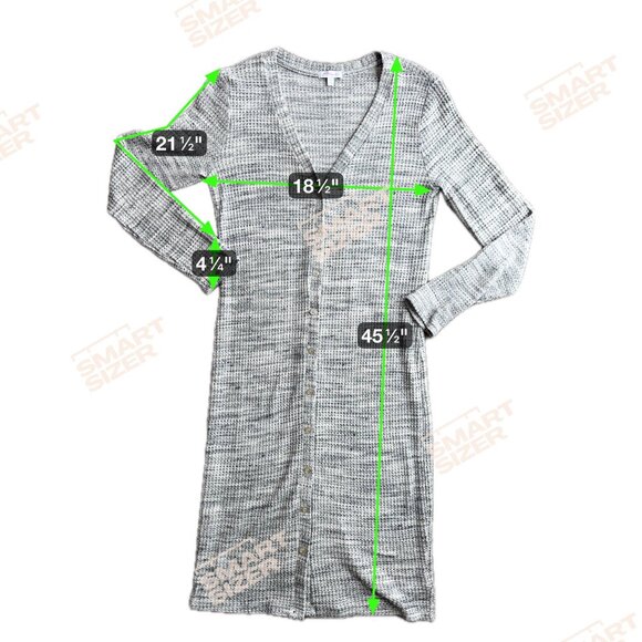 Beyond‎ Yoga Long Cardigan Womens XL Gray Button Up Duster Waffle Knit Thermal - Picture 2 of 7